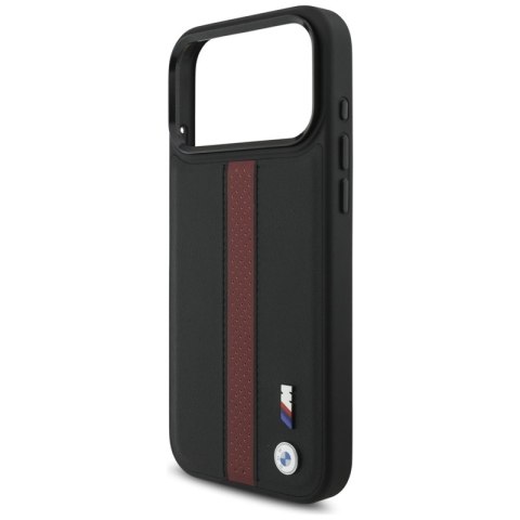 BMW M Perforated Stripe Logo MagSafe - Etui iPhone 17 Pro Max (czerwony)