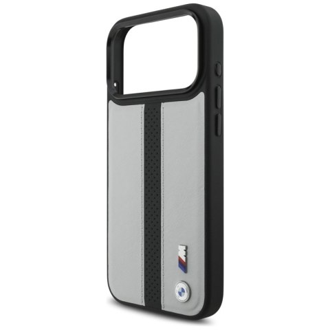 BMW M Perforated Stripe Logo MagSafe - Etui iPhone 17 Pro Max (szary)