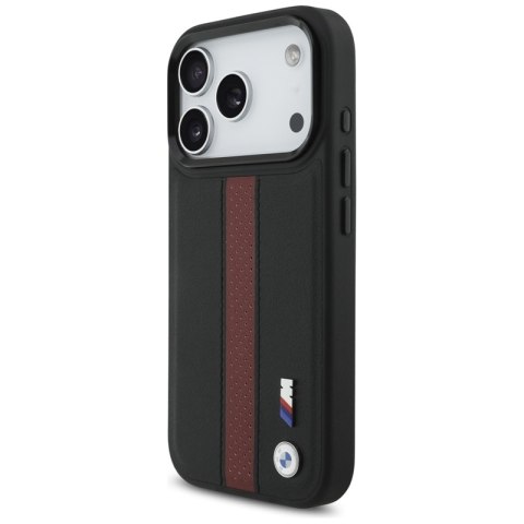 BMW M Perforated Stripe Logo MagSafe - Etui iPhone 17 Pro (czerwony)
