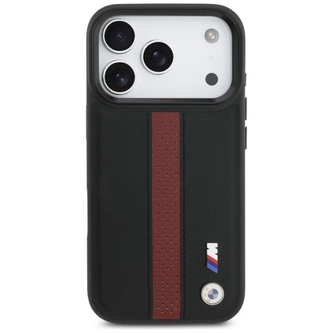BMW M Perforated Stripe Logo MagSafe - Etui iPhone 17 Pro (czerwony)