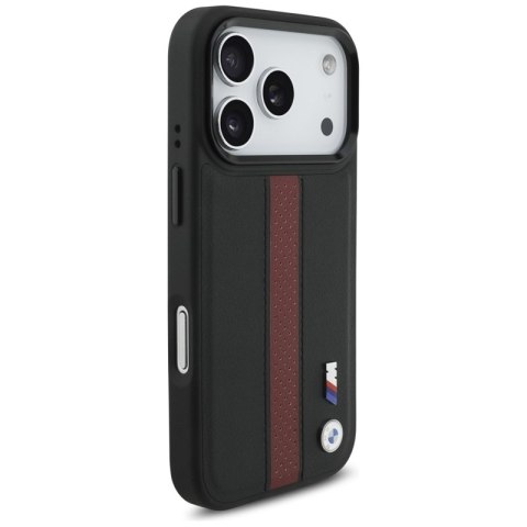 BMW M Perforated Stripe Logo MagSafe - Etui iPhone 17 Pro (czerwony)