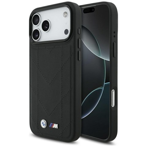 BMW M Quilted Logo MagSafe - Etui iPhone 17 Pro Max (czarny)