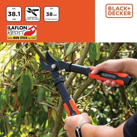 Black&Decker - Sekator / nożyce do żywopłotu / gałęzi 38,1x17,8x3 cm