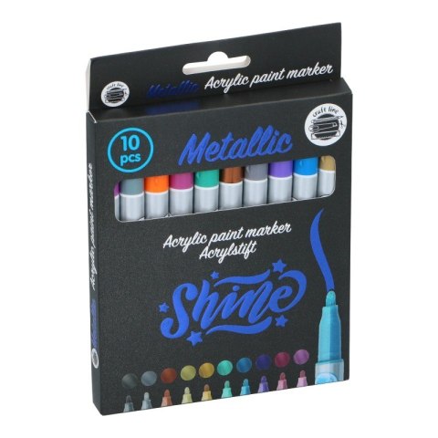 Craft - Zestaw metalicznych markerów / pisaków akrylowych 10 szt.