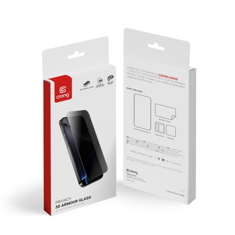 Crong Privacy 3D Armour Glass - Hartowane szkło prywatyzujące iPhone Air