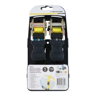 Dunlop - Pas mocujący z napinaczem z blokadą zapadkową 5 m / 150 kg 2 szt.