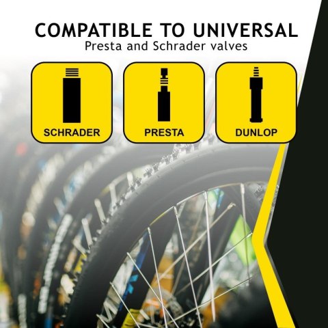 Dunlop - Pompka podłogowa do rowerów, piłek, materacy z manometrem (Czarny)