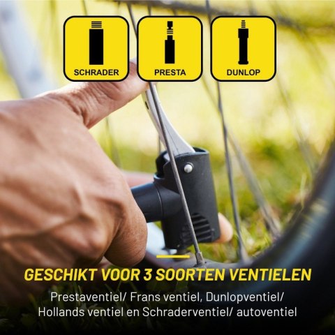 Dunlop - Pompka podłogowa do rowerów, piłek, materacy z manometrem (Czerwony)