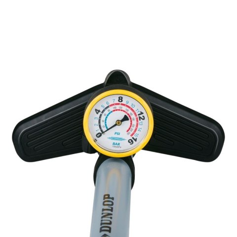 Dunlop - Pompka podłogowa do rowerów, piłek, materacy z manometrem (Niebieski)