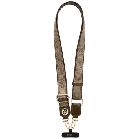 Guess Universal Crossbody Strap 4G Tether Patch Strass Metal Logo - Uniwersalny pasek / smycz do telefonu (brązowy)