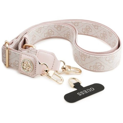 Guess Universal Crossbody Strap 4G Tether Patch Strass Metal Logo - Uniwersalny pasek / smycz do telefonu (różowy)