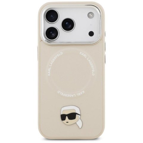 Karl Lagerfeld Karl Pin MagSafe - Etui iPhone 17 Pro Max (beżowy)