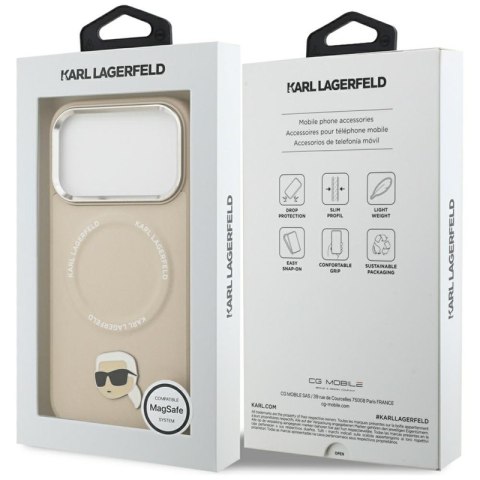 Karl Lagerfeld Karl Pin MagSafe - Etui iPhone 17 Pro Max (beżowy)
