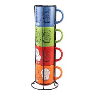 South Park - Zestaw kubków ceramicznych ze stojakiem 300 ml 4 szt.