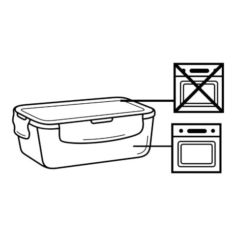 Alpina - Zestaw 6 szklanych pojemników na żywość z pokrywką lunchbox 370 ml / 640 ml / 1050 ml