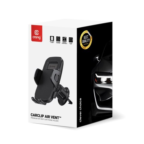 Crong Carclip Air Vent - Uniwersalny uchwyt samochodowy na kratkę nawiewu (czarny)