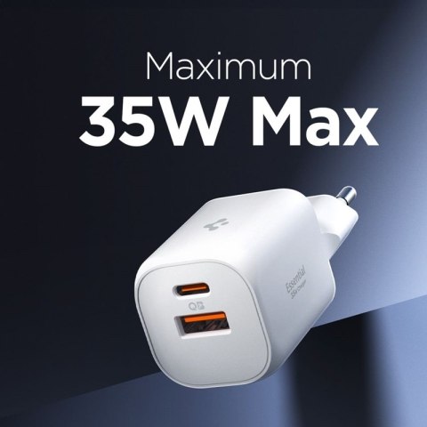 Spigen Essential EE352EU GaN Pro - Ładowarka sieciowa USB-C + USB-A 35W (White)