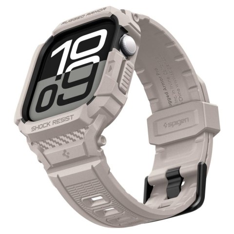 Spigen Rugged Armor Pro V2 - Pasek z obudową do Apple Watch 10 / 11 42 mm (Dune Beige)