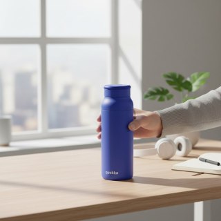 Quokka Echo - Butelka ze stali nierdzewnej 690 ml z silikonowym uchwytem (Dusk Blue)