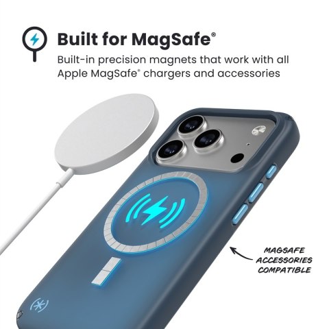 Speck Presidio Lux MagSafe - Etui iPhone 17 Pro (Deep Sea Fade / Black / Spell Blue)