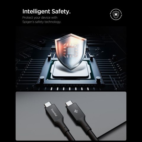 Spigen EB24012CC Essential - Kabel USB-C do USB-C PD 240W 1.2m (Czarny)