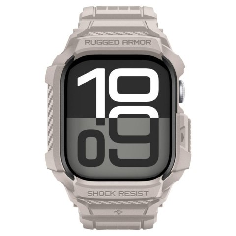 Spigen Rugged Armor Pro V2 - Pasek z obudową do Apple Watch 10 / 11 46 mm (Dune Beige)