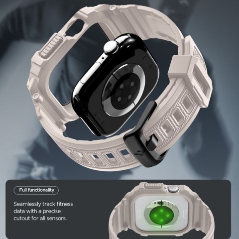 Spigen Rugged Armor Pro V2 - Pasek z obudową do Apple Watch 10 / 11 46 mm (Dune Beige)