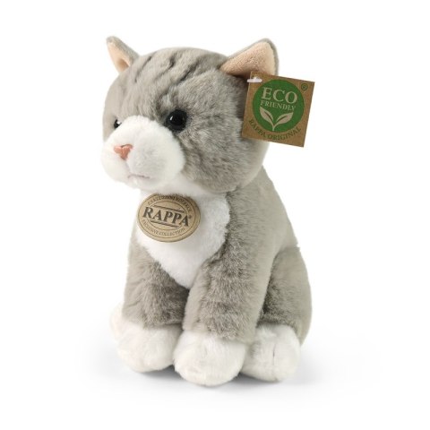 Rappa - Pluszowa realistyczna maskotka Kot szary siedzący 23 cm Eco-Friendly Soft Collection