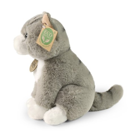 Rappa - Pluszowa realistyczna maskotka Kot szary siedzący 23 cm Eco-Friendly Soft Collection