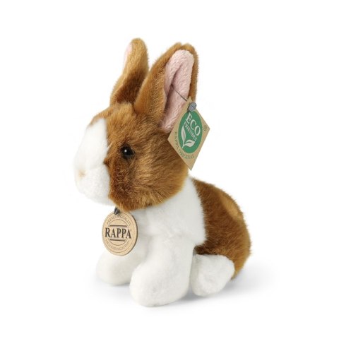 Rappa - Pluszowa realistyczna maskotka Królik biało-brązowy siedzący 16 cm Eco-Friendly