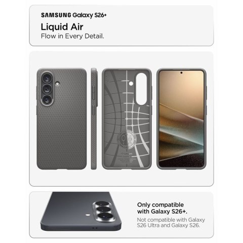 Spigen Liquid Air - Etui do Samsung Galaxy S26+ (Marble Grey)