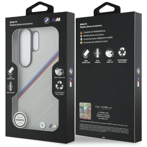 BMW Tricolor Metal Logo MagSafe - Etui Samsung Galaxy S26 Ultra (szary)