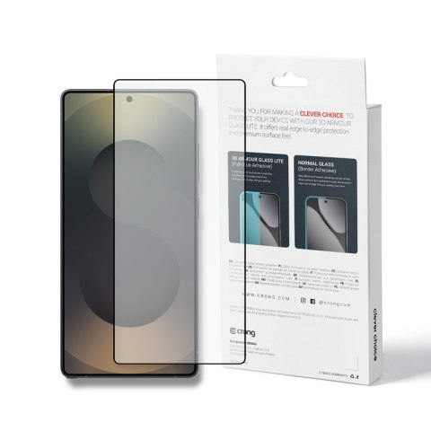 Crong 3D Armour Glass Lite - Hartowane szkło Full Glue do Samsung Galaxy S25 Ultra