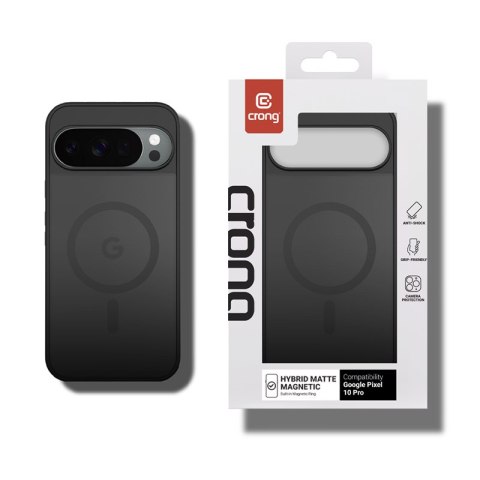 Crong Hybrid Matte Magnetic - Etui MagSafe Google Pixel 10 Pro (czarny)