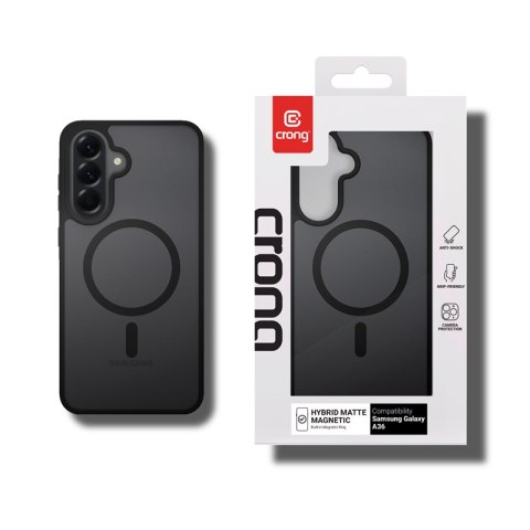 Crong Hybrid Matte Magnetic - Etui MagSafe Samsung Galaxy A37 / A36 (czarny)