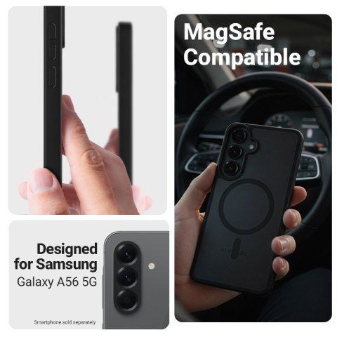 Crong Hybrid Matte Magnetic - Etui MagSafe Samsung Galaxy A56 (czarny)