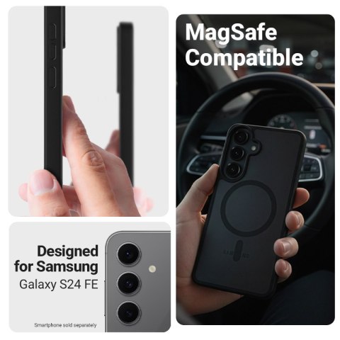 Crong Hybrid Matte Magnetic - Etui MagSafe Samsung Galaxy S24 FE (czarny)
