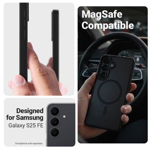 Crong Hybrid Matte Magnetic - Etui MagSafe Samsung Galaxy S25 FE (czarny)