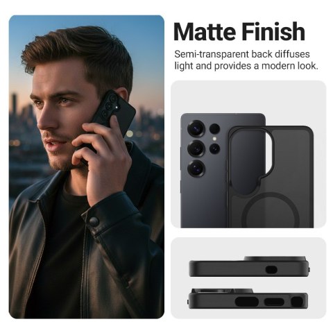 Crong Hybrid Matte Magnetic - Etui MagSafe Samsung Galaxy S26 Ultra (szary)
