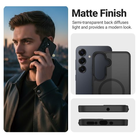 Crong Hybrid Matte Magnetic - Etui MagSafe Samsung Galaxy S26 (szary)