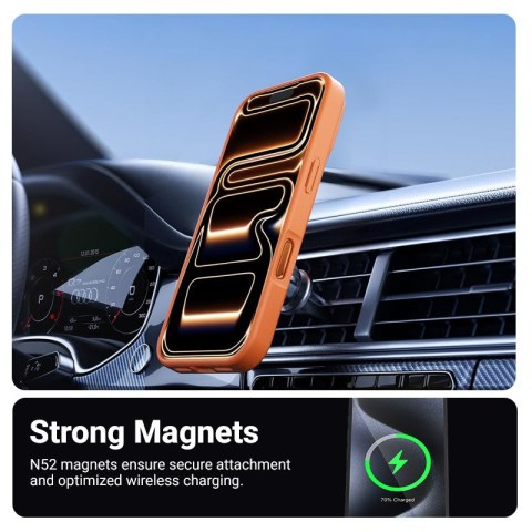 Crong Hybrid Matte Magnetic - Etui MagSafe iPhone 17 Pro (pomarańczowy)