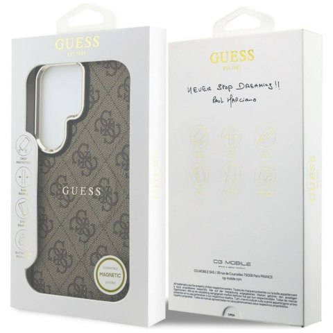 Guess 4G Embossed Ring MagSafe - Etui Samsung Galaxy S26 Ultra (brązowy)