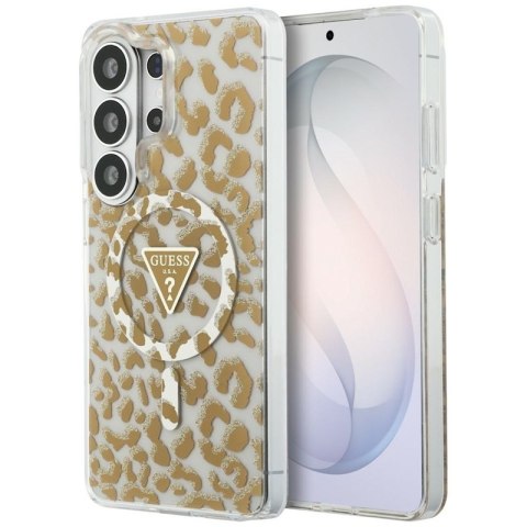 Guess IML Leopard Print Triangle MagSafe - Etui Samsung Galaxy S26 Ultra (brązowy)