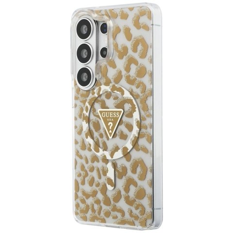 Guess IML Leopard Print Triangle MagSafe - Etui Samsung Galaxy S26 Ultra (brązowy)