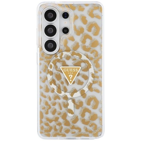 Guess IML Leopard Print Triangle MagSafe - Etui Samsung Galaxy S26 Ultra (brązowy)