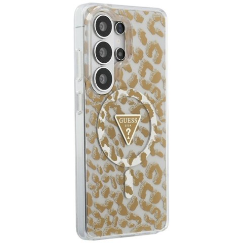 Guess IML Leopard Print Triangle MagSafe - Etui Samsung Galaxy S26 Ultra (brązowy)