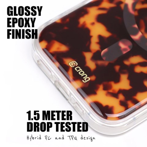 Crong Deluxe MAG Cover - Etui iPhone 16 Pro MagSafe (Tortoise)