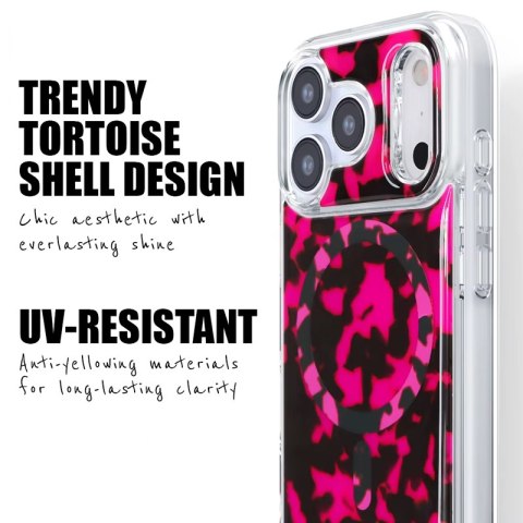 Crong Deluxe MAG Cover - Etui iPhone 17 Pro Max MagSafe (Pink Tortoise)