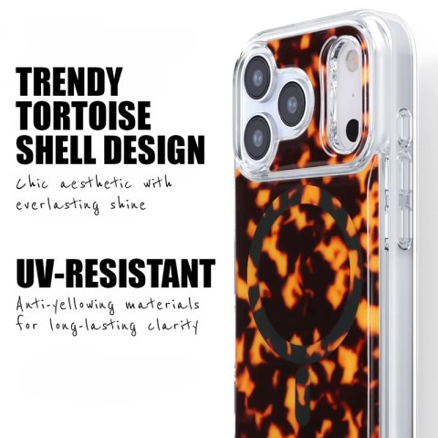 Crong Deluxe MAG Cover - Etui iPhone 17 Pro Max MagSafe (Tortoise)