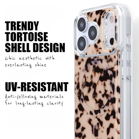 Crong Deluxe MAG Cover - Etui iPhone 17 Pro MagSafe (Blonde Tortoise)